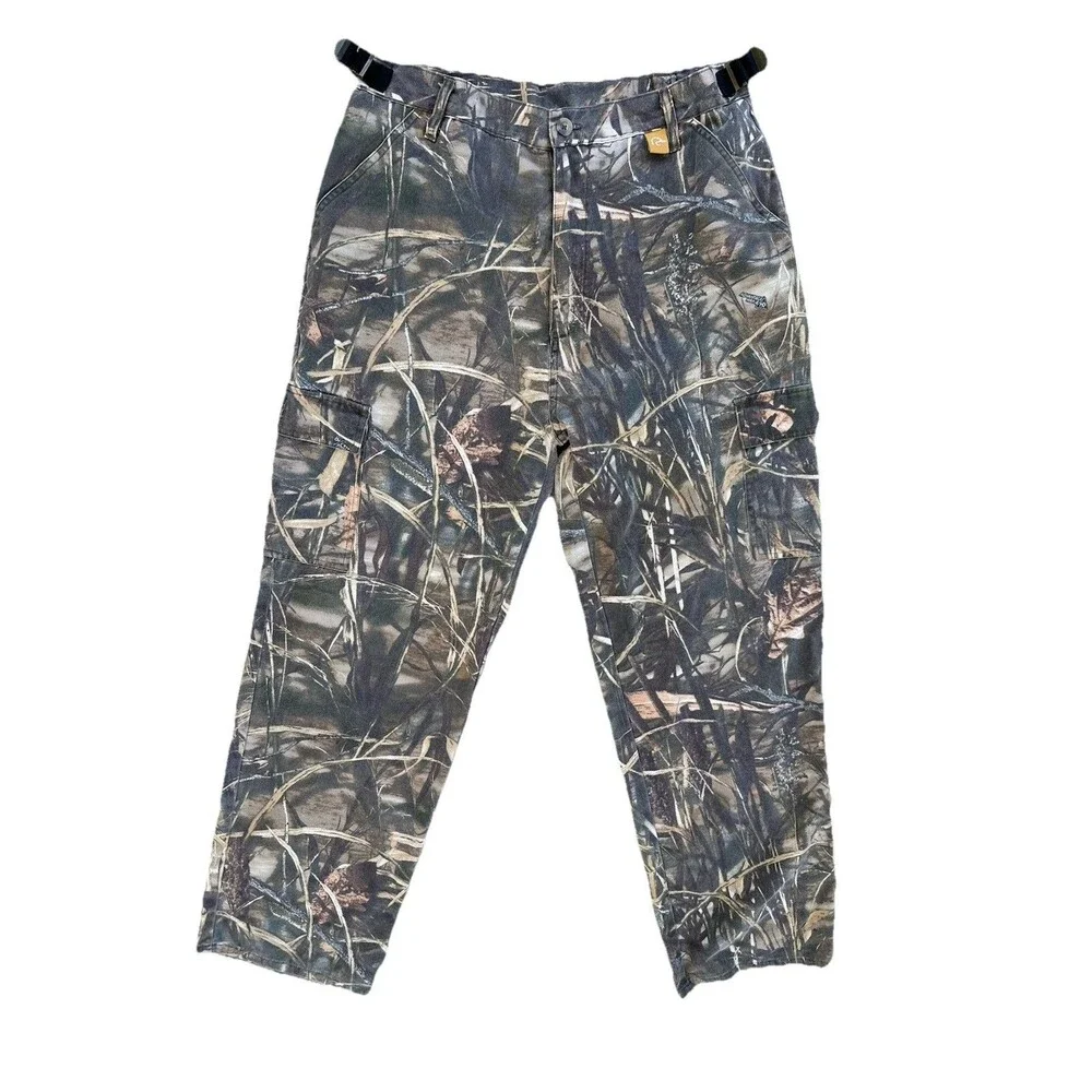 Whitewater Ducks Unlimited Camo Cargo Hunting Pants Mens Lg, Adjustable Realtree